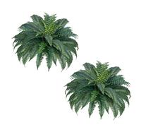 VEVOR 2Pcs Artificial Boston Ferns Plastic Fern 50 Branches Indoor Outdoor Decor