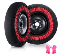 VEVOR Thickened Snow Socks for Tires, Polyester Fiber Tire Socks with Elastic Straps, Snow Traction Tire Cover for Car, SUV, Pickup and Truck (Pack of 2)-Extra Large