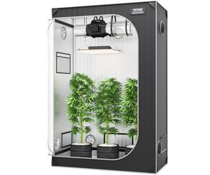VEVOR 2x4 Grow Tent, 48'' x 24'' x 72'', High Reflective 2000D Mylar Hydroponic Growing Tent with Observation Window, Tool Bag and Floor Tray for