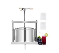 VEVOR 3.17 Gal/12L Fruit Wine Press, 2 Stainless Steel Barrels, Manual Juice Maker, Cider Apple Grape Tincture Honey Olive Oil Making Press with Triangular Handle for Outdoor Kitchen Home