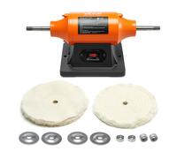 VEVOR 3/4HP Bench Buffer Polisher 8-inch Bench Polishing Buffing Machine 3450RPM Single Speed Benchtop Polisher with 2PCS Cloth Wheels & Cast Iron