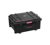 VEVOR 3.5 Cu.ft Weatherproof Hard Case, Waterproof Hard Case with Rolling Wheels & Retractable Pull Handle, IP67 Waterproof Protective Case with Clips, Padlock Holes, and Foam Inserted, Black (Large)