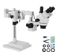 VEVOR 3.5X-90X Simul-Focal Stereo Microscope 360°Swiveling Trinocular Stereo Microscope with Dual Arm Boom