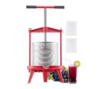 VEVOR 3.69 Gal/14L Fruit Wine Press, Stainless Steel Basket with Cross-Beam and Triangular Structure, Manual Juice Maker, Cider Apple Grape Tincture Making Press with T-Handle for Kitchen Home
