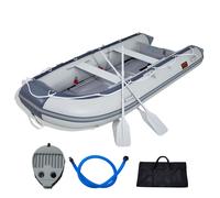 VEVOR 3.6M Inflatable Boat Dinghy Tender Fishing Rescue Dive Wood Floor 6 Adults