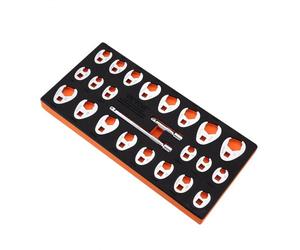 VEVOR 3/8" Drive Crowfoot Wrench Set with 2 Extension Bars, 24-Piece Crows Foot Wrench Set, SAE 3/8"-1" and Metric 10-22 mm, CR-MO Steel Crowfoot Wre