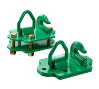 VEVOR 3/8" Tractor Bucket Hooks with Tie Down Ring, Grade 70 Forged Steel 2 Pack Bolt-On Grab Hook with Back Plates Work Well for Tractor Bucket RV UTV Truck Maximum Break Strength 15,000 lbs, Green
