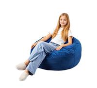 VEVOR Bean Bag Chair, 3 feet Round Bean Bag Chair with Removable and Washable Cover, 25D Memory Foam Filled with Soft and Smooth Dutch Velvet, Bean Bag for Bedroom or Playroom, Blue