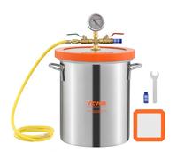 VEVOR 3 Gallon Vacuum Chamber, Upgraded Tempered Glass Lid Vacuum Degassing Chamber, 304 Stainless Steel Chamber, for Stabilizing Wood, Resin Degassing, Silicone Degassing and Plaster Degassing