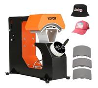 VEVOR - 3 in 1 Hat Heat Press Machine for Caps, Wrinkle Free, Auto Release and Digital Control Panel Style Pressure Knob, with 3 Interchangeable Plates (6.6 x 2.7