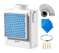 VEVOR 3-in-1 Indoor Dryer Vent Kit,Premium ABS Material Fits 99 mm Exhaust Port, Smart Overheating Reminder Exhaust Hood & Easy Detach Mesh Cap & Multi-layer Purification with 4 Replacement Pads