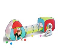 VEVOR 3 in 1 Kids Play Tent with Tunnel for Boys, Girls, Babies and Toddlers, Indoor/Outdoor Pop Up Playhouse with Carrying Bag & Banding Straps as Birthday Gifts, Red/Yellow/Blue Multicolor