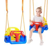 VEVOR 3-in-1 Toddler Swing Seat 200 lbs Weight Capacity Baby Swing Seat with Adjustable Ropes and Snap Hooks Snug & Secure Detachable Infants to Te