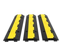 VEVOR 3 Pack of 2 4989.5 kg per Axle Capacity Protective Wire Cord Ramp Driveway Rubber Traffic Speed Bumps Cable Protector