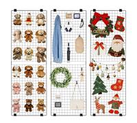 VEVOR 3 Packs Grid Wall Panels, 610 x 1828 mm Wire Grid Panels Display Rack, Wall-Mounted Art Display Shelf, Black Carbon Steel Wall Hanging Gridwall for Craft Show, Decoration, Storage, Notice Board