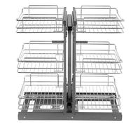VEVOR 3 Tier Blind Corner Pull Out Organizer Chrome Kitchen Cabinet Basket