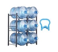 VEVOR 3-Tier Water Jug Holder - 6 Bottle Rack, Heavy Duty for Kitchen, Office, Living Room, Black