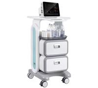 VEVOR 3 Tiers Lab Carts Mobile Medical Cart with 2 Drawers & 1 Top Tray White