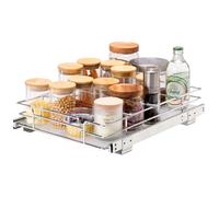 VEVOR 12"W x 17"D Pull Out Cabinet Organizer, Heavy Duty Slide Out Pantry Shelves, Chrome-Plated Steel Roll Out Drawers, Sliding Drawer Storage for Home, Inside Kitchen Cabinet, Bathroom, Under Sink