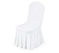 VEVOR 30 Pcs White Chair Covers, Polyester Spandex Chair Cover, Stretch Slipcovers for Wedding Party Dining Banquet Flat-Front Chair Covers, Fits Chair Measures up to 20.08 x 17.72 x 37.4 inch