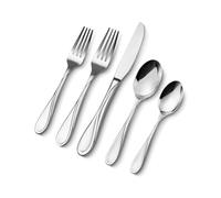 VEVOR 30-Piece Silverware Set, Food-Grade Stainless Steel Flatware Utensils, Mirror Finished Cutlery Set, Dishwasher Safe Eating Tableware for Kitchen Home, Service for 6, Include Knife Fork Spoon
