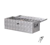 VEVOR Heavy Duty Aluminum Truck Bed Tool Box, Stripes Plated Tool Box with Side Handle and Lock Keys, Storage Toolbox Chest Organizer for Trailer, Pickup, RV, 30"x13"x9.6"(762x330.2x243.84mm), Silver