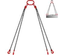 VEVOR 304.8 cm Lifting Chain Sling, 7.9 mm Hanging Lift Chain, 4989.5 kg Capacity G80 Alloy Steel Engine Chain Hoist Lifts Heavy Duty 5 Ton with 4 Leg