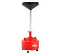 VEVOR 30L Waste Oil Drain Tank, Industrial Fluid Drain Tank with Adjustable Funnel Height, Portable Oil Drainer with Wheels, Fluid Fuel Transfer Drainage for Auto Repair Shops, Garages, Red