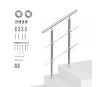 VEVOR 31.5in Handrails for Outdoor Steps 2 Crossbars Staircase for Porch Deck
