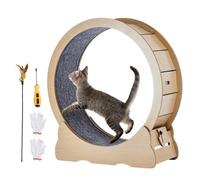 Vevor 35.8" Cat Exercise Wheel, Large Indoor Running Treadmill With Carpet & Teaser, Pet Running/walking/training