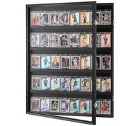 VEVOR 35 Graded Sports Card Display Case, 24.3x30.5x2.1 in, Baseball Football Basketball Hockey Trading Card Frame with 98% UV Protection Clear View PC Glass, Lockable Wall Cabinet