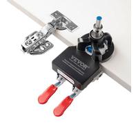 VEVOR 35 mm Concealed Door Hinge Jig, Aluminum Alloy Cabinet Hinge Jig, Accurate Locking Dual Clamp Fixation Hinge Drill Jig with Accessories, Woodworking Tool for Doors Cabinets Hinges Mounting