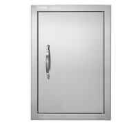 VEVOR BBQ Access Door, 355x508 mm Single Outdoor Kitchen Door, Stainless Steel Flush Mount Door, Wall Vertical Door with Handle, for BBQ Island, Grilling Station, Outside Cabinet