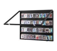 VEVOR 36 Graded Sports Card Display Case, 30.5x24.3x2.1 in, Baseball Card Display Frame with 98% UV Protection Clear View PC Glass, Lockable Wall Cabinet for Football Basketball Hockey Trading Card