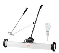 VEVOR 36-Inch Magnetic Sweeper with Wheels, 55 lbs Capacity, with Telescoping Magnetic Pickup Tool, Adjustable Handle, Magnetic Pickup Sweeper to Pick Up Nails and Screws, for Workshop, Garage, Yard