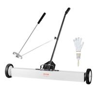 VEVOR 36-Inch Magnetic Sweeper with Wheels, 55 lbs Capacity, with Telescoping Magnetic Pickup Tool, Adjustable Handle, Magnetic Pickup Sweeper to Pick Up Nails and Screws, for Workshop, Garage, Yard