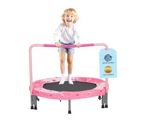 VEVOR 36" Kids Trampoline, 3FT Indoor Outdoor Trampoline, Foldable Mini Trampolines with Handle, Rebounder for Toddlers, Birthday Gift for 3+ Years Children, Boys Girls for Fun, Red