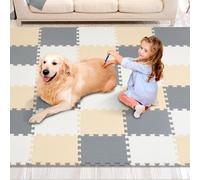 VEVOR 36 Tiles Kids Play Mat, 0.4 Inch Toddler Play Mat with EVA Foam, 12" x 12" Puzzle Play Mat with 36 sq.ft Coverage, Interlocking Toddler Mats for Play Room, Nursery, Living Room, Camel&Gray&Beige