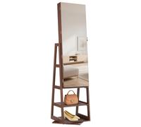 Vevor 360 Degrees Swivel Jewelry Cabinet, 1550 mm Tall, Full-Length Mirror With Storage, Lockable Door , Accessory Pouches