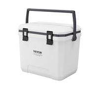 VEVOR 38 QT Hard Cooler with Ice Retention, Heavy-Duty Handles and Cup Holder, Lightweight Rigid Material Insulated Portable Cooler, Suitable for Family Picnics and Long Trips