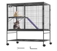VEVOR 39" Rolling Metal Ferret Cage, Large 2-Tier Critter Nation Cage, Small Animal Cage with Ramps & Tray, Easy to Set up for Pet Mice, Hamster, Guinea Pig, Chinchilla, Squirrel, Hedgehogs, Bunny