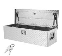 VEVOR Heavy Duty Aluminum Truck Bed Tool Box, Diamond Plate With Side Handle and Lock Keys, Storage Chest Organizer for Pickup, RV, Trailer, 39"x13"x10", Silver