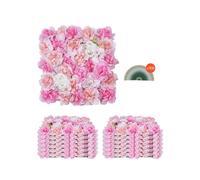 VEVOR 3D Flower Wall Panel, 12 PCS 15 x 15 inch, Artificial Floral Wall Background Mesh Backing Mat,Seamless Design&Easy Installation for Wedding Vale