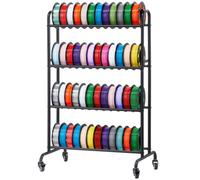 VEVOR 3D Printer Filament Storage Rack, 3 Tier Heavy Duty Storage Shelf, Rolling Filament Spool Holders Racks with Wheels, Filaments Organzied for 3D Printing Station, Office, Workshop (Shelf Only)