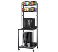 VEVOR 3D Printer Filament Storage Rack, 4-Tier 3D Printer Stand with Filament Storage, Spools Holder Racks Cart with Wheels, Filaments Organzied for 3D Printing Station, Office, Workshop (Shelf Only)