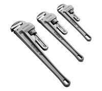 VEVOR 3PCS Aluminum Straight Pipe Wrench Set 10/14/18 in Plumbing Wrench CRV Jaw