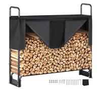 VEVOR 4.3FT Outdoor Firewood Rack with Cover, 52x14.2x46.1 in, Heavy Duty Firewood Holder & 600D Oxford Waterproof Cover for Fireplace, Patio,