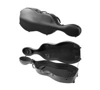 VEVOR 4/4 Full Size Cello Case, Composite Carbon Fiber, Lightweight Portable Travel Carrying Bag, with Plush Lining, Dual Shoulder Straps, Anti-Scratch, Professional Cello-Shape, for Cello, Black