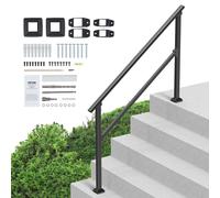 VEVOR 4-5 Handrails for Outdoor for Seniors Porch Deck Black Square Tube Steel