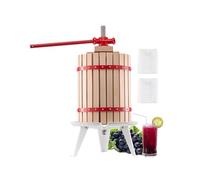 VEVOR 4.75 Gal/18L Fruit Wine Press, Solid Wood Basket with 8 Blocks, Heavy Duty Manual Juice Maker, Cider Apple Grape Tincture Honey Olive Oil Making Press with Handle for Kitchen, Home